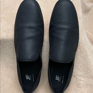 JF J.Ferrar Black Woven Loafers